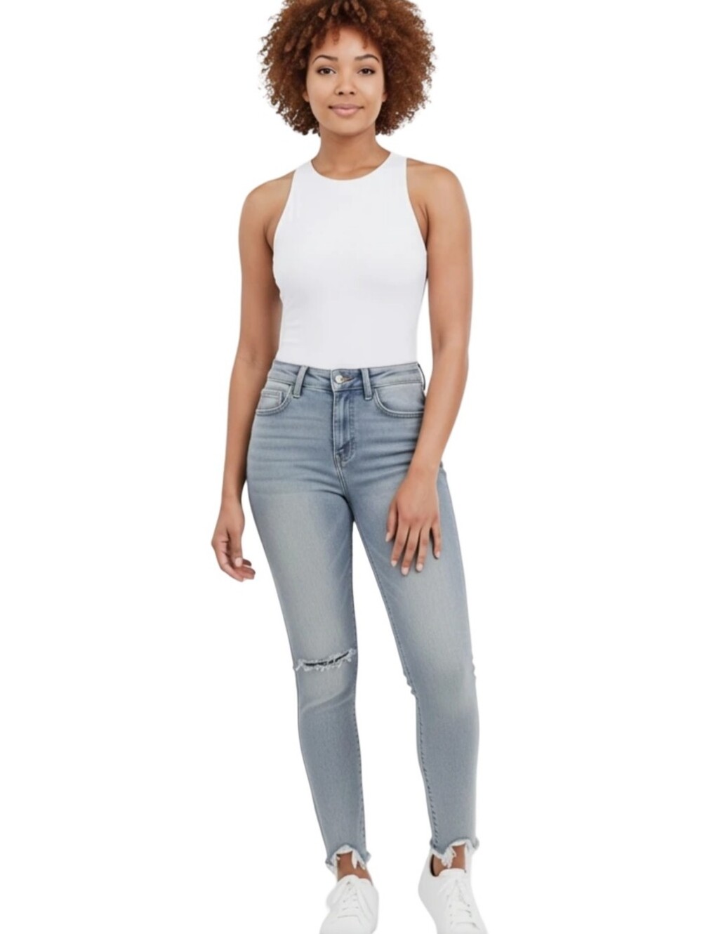 Vervet Medium Wash Blue Distressed Straight-Leg Women’s Jeans Size 28